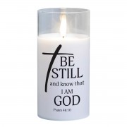 2pk -LED Candle Be Still & Ps.46:10 6in White - (Pack of 2) 2pk -LED Candle Be Still & Ps.46:10 6in White - (Pack of 2)