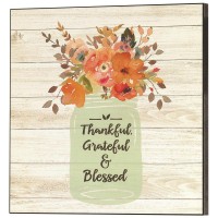 THANKFUL GRATEFUL & BLESSED WALL PLAQUE