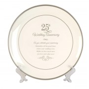 2pk -Plate 25th Wedding Anniversary - (Pack of 2)