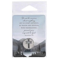 6pk -Pocket Coin Cross Do Not Be Anxious - Pack of 6