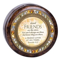 Good Friends Round Jeweled Musical Box