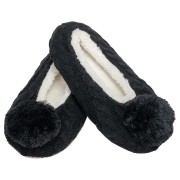 2pk -Women's Black Pom-Pom Indoor Slipper - (Pack of 2)