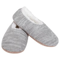 2pk -Women's Gray Simple Knit Indoor Slipper - (Pack of 2)