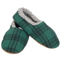 2pk -Men's Green Plaid Indoor Slipper - (Pack of 2)