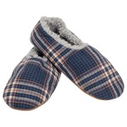 2pk -Men's Navy Plaid Non-Slip Indoor Slipper - (Pack of 2) 2pk -Men's Navy Plaid Non-Slip Indoor Slipper - (Pack of 2)