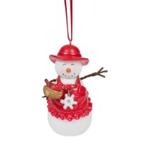 Mrs. Snowman with Cardinal Nest Ornament