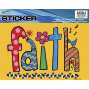 6pk -WINDOW STK-MYLAR-FAITH - Pack of 6