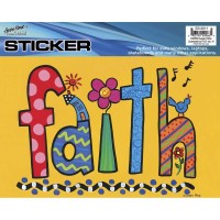 6pk -WINDOW STK-MYLAR-FAITH - Pack of 6 6pk -WINDOW STK-MYLAR-FAITH - Pack of 6