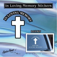 3pk -WINDOW STICKER IN LOVING MEMORY CROSS - Pack of 3