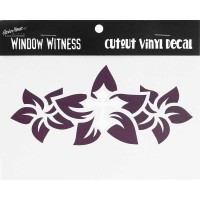 6pk -STICKER WINDOW-VINYL-FLORAL CR - Pack of 6