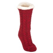 2pk -Women's Burgundy Red Indoor Socks - (Pack of 2)