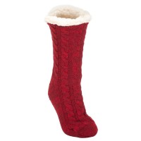 2pk -Women's Burgundy Red Indoor Socks - (Pack of 2)