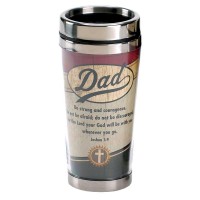 2pk -Dad Be Strong And Courageous Travel Mug - (Pack of 2)