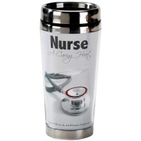 2pk -Travel Mug Nurse-Caring Heart 16 oz - (Pack of 2)