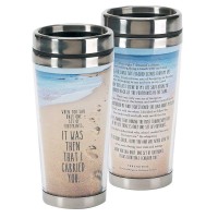 2pk -Travel Mug Footprints Stainless 16 oz - (Pack of 2) 2pk -Travel Mug Footprints Stainless 16 oz - (Pack of 2)
