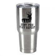 2pk -Hunt Fish Pray Stainless Steel Tumbler - (Pack of 2)