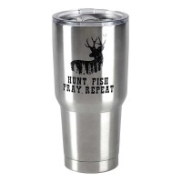 2pk -Hunt Fish Pray Stainless Steel Tumbler - (Pack of 2)