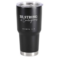 2pk -Tumbler Be Strong Joshua 1:9 Black 30 oz - (Pack of 2)