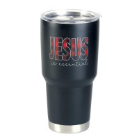 2pk -JESUS IS ESSENTIAL TUMBLER BLACK 30 OZ - (Pack of 2)