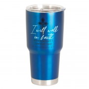 2pk -Tumbler I Will Walk By Faith Blue 30 oz - (Pack of 2) 2pk -Tumbler I Will Walk By Faith Blue 30 oz - (Pack of 2)