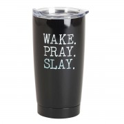 2pk -Tumbler Wake Pray Slay Black 20 oz - (Pack of 2) 2pk -Tumbler Wake Pray Slay Black 20 oz - (Pack of 2)
