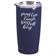 2pk -PRAY LOVE LAUGH SING NAVY TUMBLER - (Pack of 2)