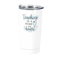 2pk -TMBLR TEACHING IS A WORK SS WHITE 20 OZ - (Pack of 2)