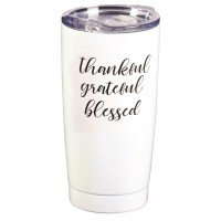 2pk -THANKFUL GRATEFUL BLESSED WHITE TUMBLER - (Pack of 2) 2pk -THANKFUL GRATEFUL BLESSED WHITE TUMBLER - (Pack of 2)