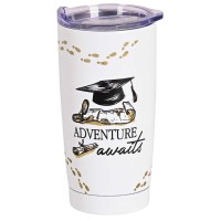 2pk -Tumbler Grad Adventure Awaits White 20oz - (Pack of 2)