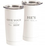 2pk -Give Your Cares To Him Tumbler - (Pack of 2)
