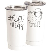 2pk -Tumbler #HeLeftThe99 White 20 oz - (Pack of 2)
