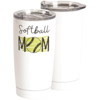 2pk -TMBLR SOFTBALL MOM SS WHITE 20 OZ - (Pack of 2)