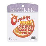 6pk -Sticker Orange You Glad Jesus Loves You - Pack of 6