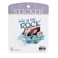 6pk -Sticker He Is Rock In The Storm Ps. 18:2 - Pack of 6