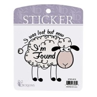 6pk -Sticker Sheep I Was Lost But Now I Am - Pack of 6