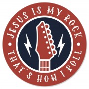 6pk -Sticker Jesus Is My Rock Guitar - Pack of 6 6pk -Sticker Jesus Is My Rock Guitar - Pack of 6