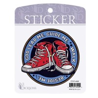6pk -Sticker Red Sneakers God Lead Guide Me - Pack of 6