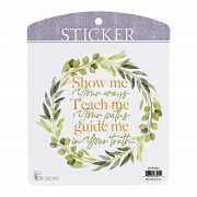 6pk -Sticker Wreath Show Me Your Ways - Pack of 6