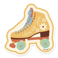 6pk -Sticker Floral Skate Rolling With Jesus - Pack of 6