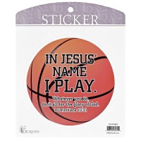 6pk -Sticker Basketball In Jesus Name I Play - Pack of 6 6pk -Sticker Basketball In Jesus Name I Play - Pack of 6