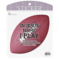 6pk -Sticker Football In Jesus Name I Play - Pack of 6 6pk -Sticker Football In Jesus Name I Play - Pack of 6