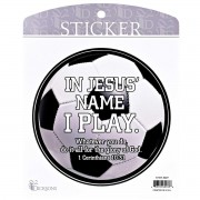 6pk -Sticker Soccer In Jesus Name I Play - Pack of 6