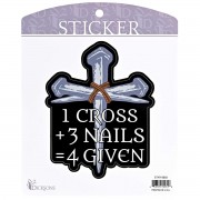 6pk -Sticker 1 Cross 3 Nails 4 Given - Pack of 6 6pk -Sticker 1 Cross 3 Nails 4 Given - Pack of 6