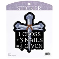 6pk -Sticker 1 Cross 3 Nails 4 Given - Pack of 6