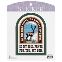 6pk -Sticker As The Deer Pants Green Nature - Pack of 6