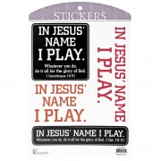 6pk -Sticker Assortment In Jesus Name I Play - Pack of 6 6pk -Sticker Assortment In Jesus Name I Play - Pack of 6