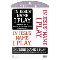 6pk -Sticker Assortment In Jesus Name I Play - Pack of 6