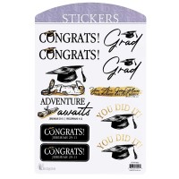 6pk -Sticker Assortment Graduation Adventure - Pack of 6