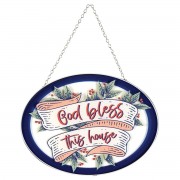 2pk -Suncatcher God Bless This House 9in Oval - (Pack of 2) 2pk -Suncatcher God Bless This House 9in Oval - (Pack of 2)