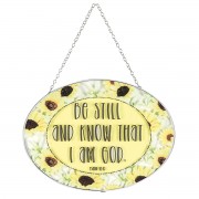 2pk -Suncatcher Be Still And Know 9in Oval - (Pack of 2) 2pk -Suncatcher Be Still And Know 9in Oval - (Pack of 2)